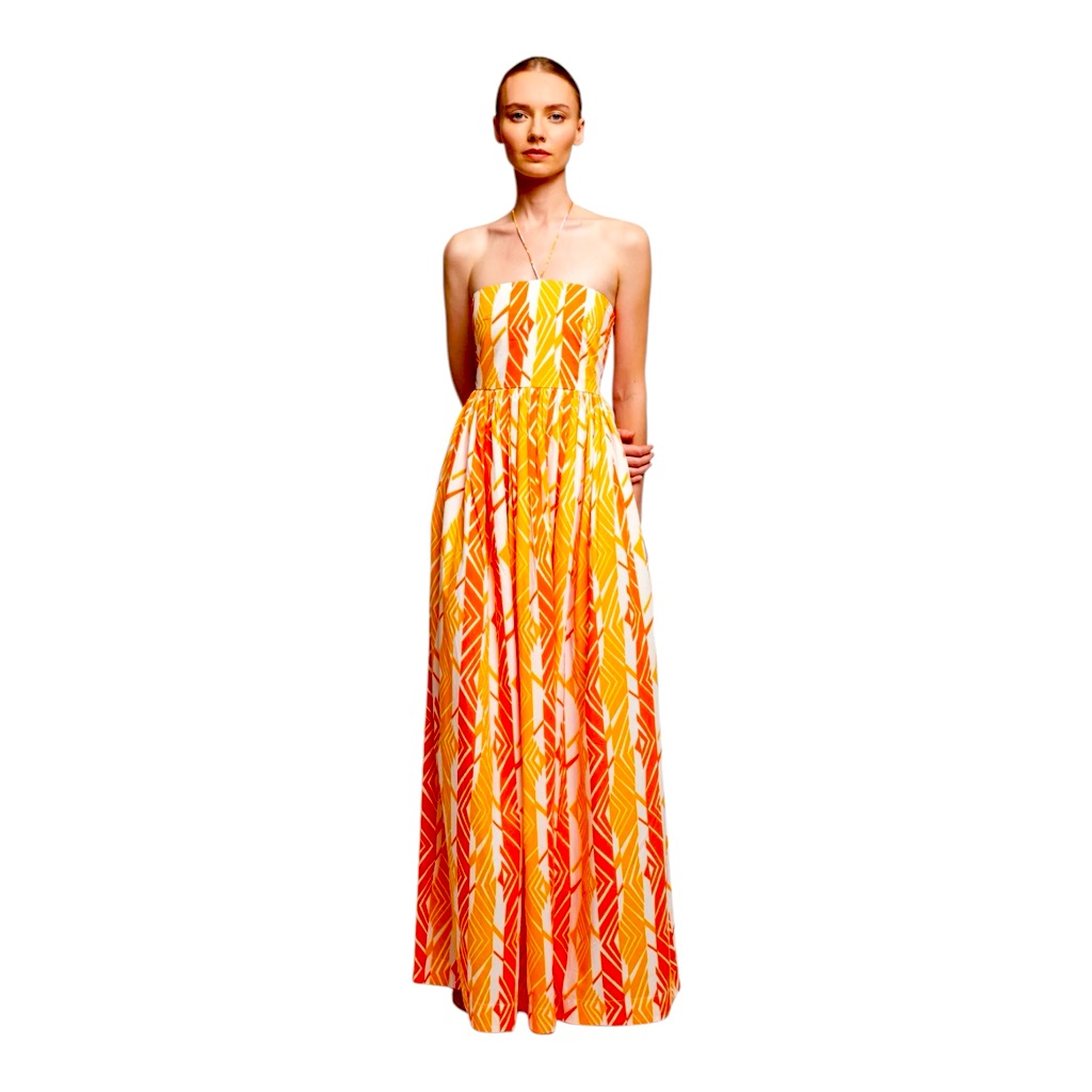 S/W/F Fine Halter Maxi Dress Szxs$409